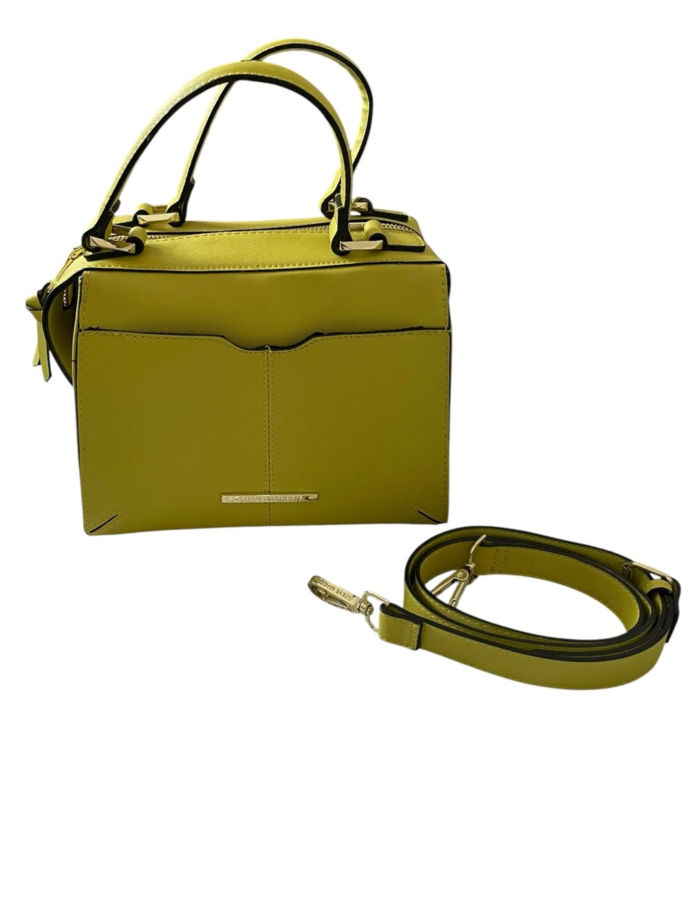 Steve Madden Lime Green Top-Handle Satchel with Removable Strap